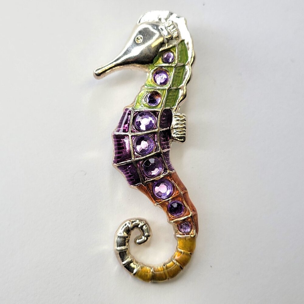 Purple Seahorse Lapel Clip Pin Handbag Pin Scarf Pin Decorative Clip